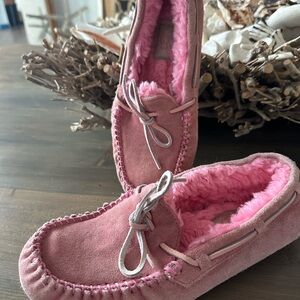 UGG Pink Suede Slippers
